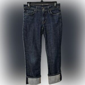 Citizens of Humanity Elson Stretch Dark Blue Crop Straight Jeans size 27